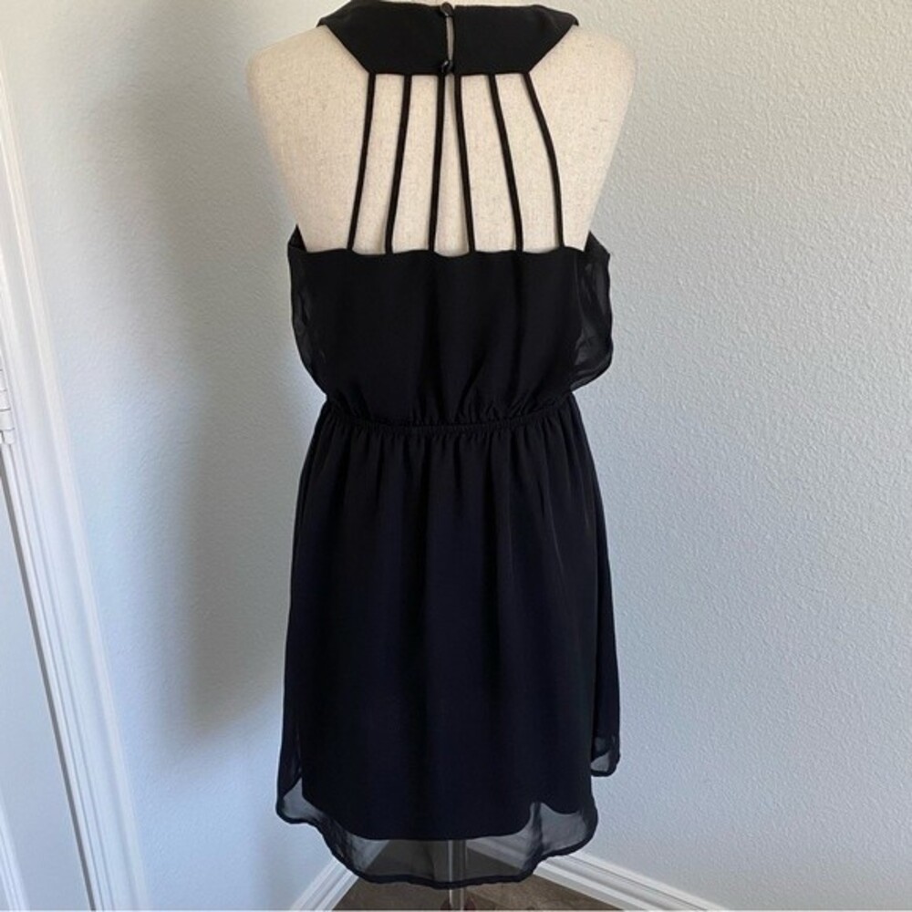 Unique Little Black Dress Sexy Party Holiday Halter Style Black Mini Size M
